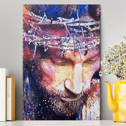 Jesus With Crown Of Thorns Canvas Prints - Jesus Christ Canvas Art - Christian Wall Decor