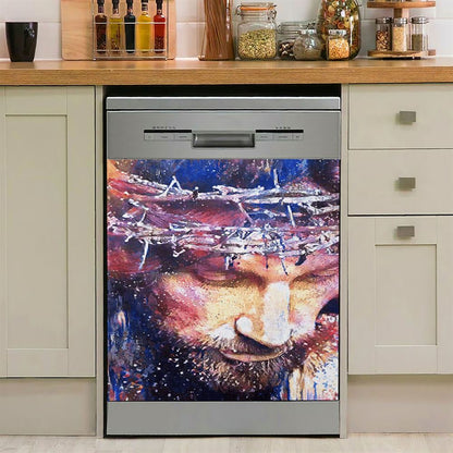 Jesus With Crown Of Thorns Dishwasher Cover, Jesus Christ Dishwasher Wrap, Christian Kitchen Decoration