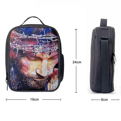 Jesus With Crown Of Thorns Lunch Bag, Christian Lunch Box For School, Picnic