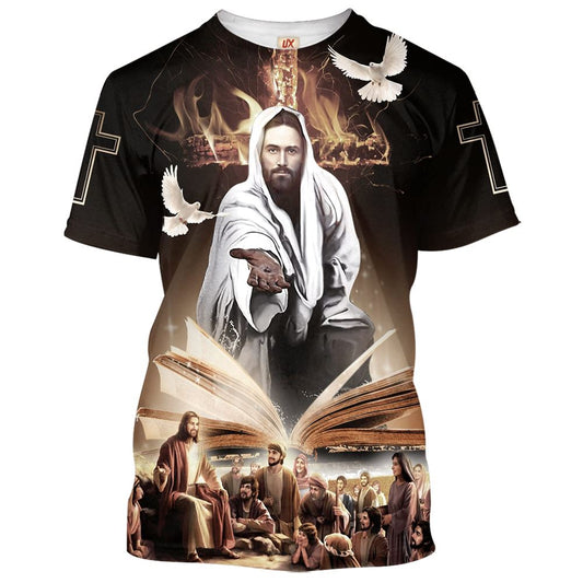 Jesus With His Disciples All Over Print 3D T Shirt For Men And Women, Christian T-Shirt, Faith Shirt