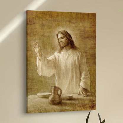 Jesus With His Hand Up Painting - In Remembrance Canvas Pictures - Christian Wall Art - Jesus Canvas Art