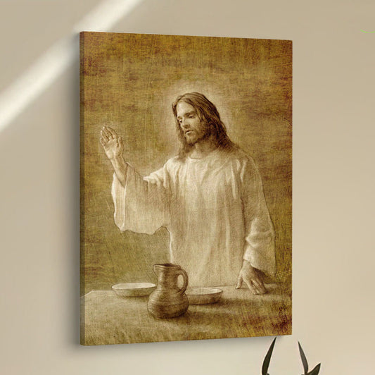 Jesus With His Hand Up Painting - In Remembrance Canvas Pictures - Christian Wall Art - Jesus Canvas Art