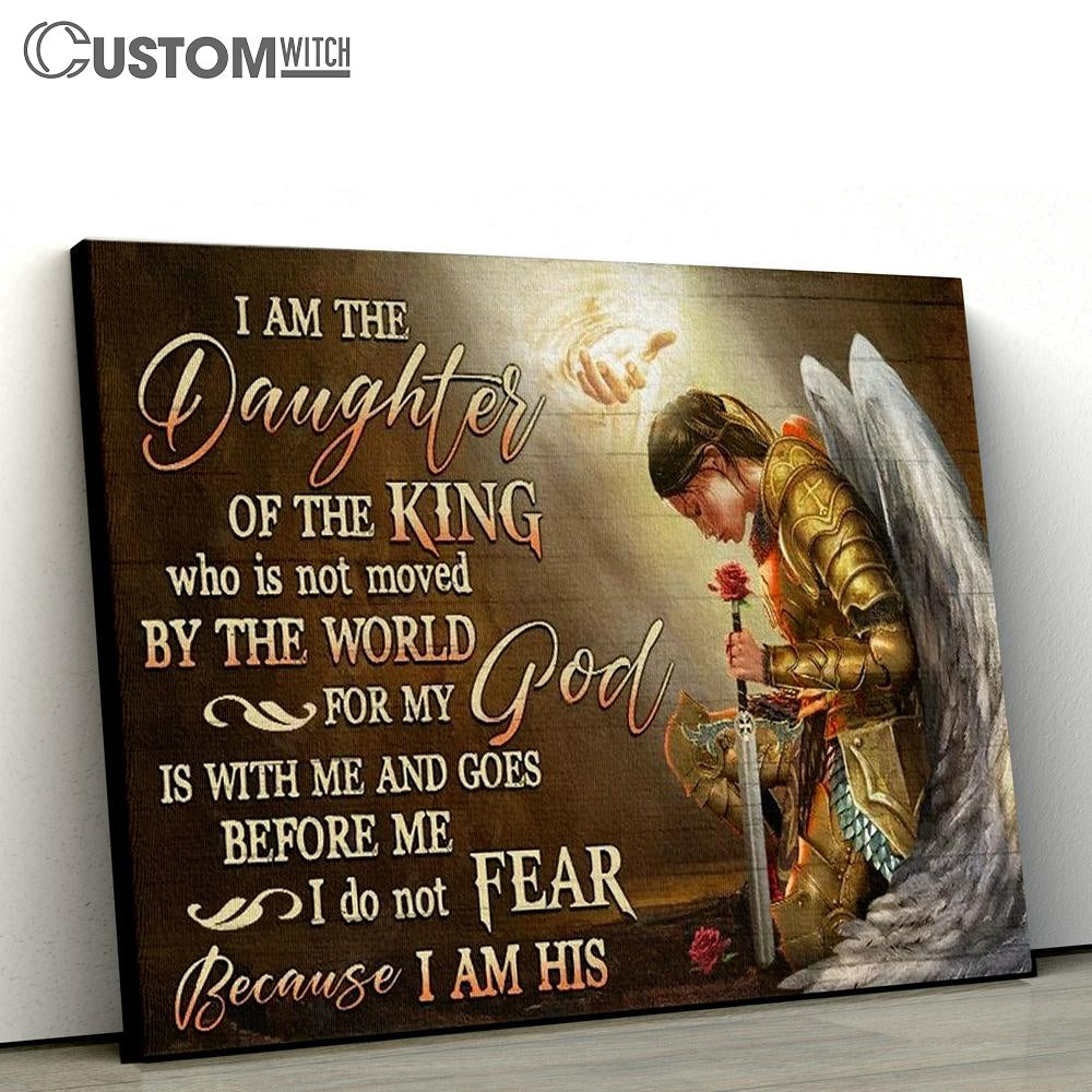 Jesus Woman Warrior Angel Wings I Am The Daughter Of The King Canvas Poster