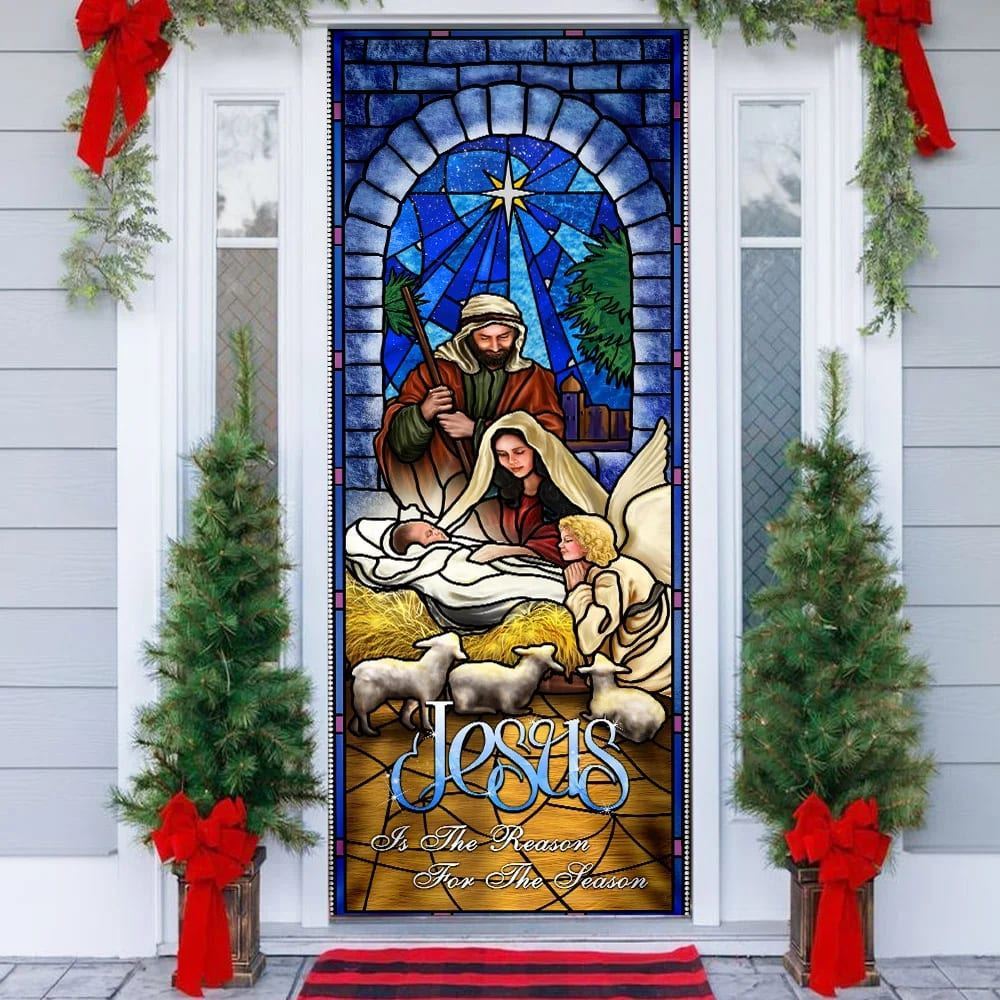 Jesus is the Reason for the Season Nativity Door Cover, Christian Door Decor, Door Christian Church, Christian Door Plaques