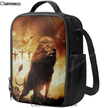 Jesus's Hand Lion Of Judah Crosses Lunch Bag, Christian Lunch Box For School, Picnic