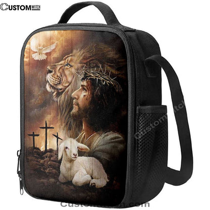 Jeus Lion Of Judah Lamb Of God Dove Of Peace Lunch Bag, Christian Lunch Box For School, Picnic