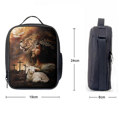 Jeus Lion Of Judah Lamb Of God Dove Of Peace Lunch Bag, Christian Lunch Box For School, Picnic