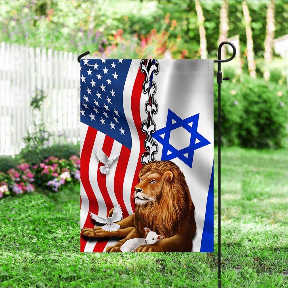 Jewish Israel Lion Of Judah Israel American Flag, Outdoor House Flags, Christian Flag, Scripture Flag, Garden Banner