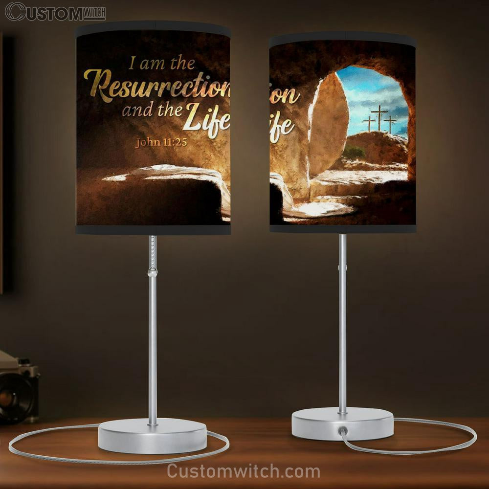 John 1125 I Am The Resurrection And The Life Table Lamb Gift - Christian Bedroom Decor