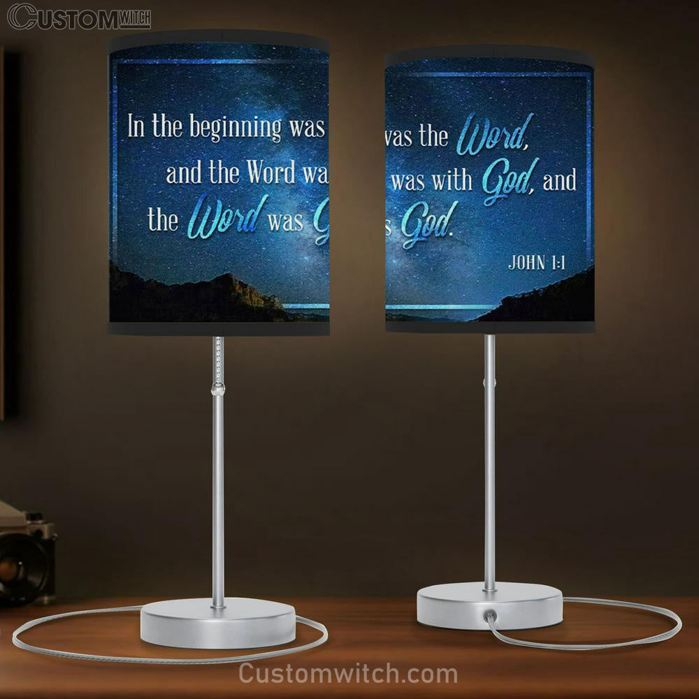 John 11 In The Beginning Was The Word Table Lamb Print - Bible Verse Lamb Gift - Christian Bedroom Decor