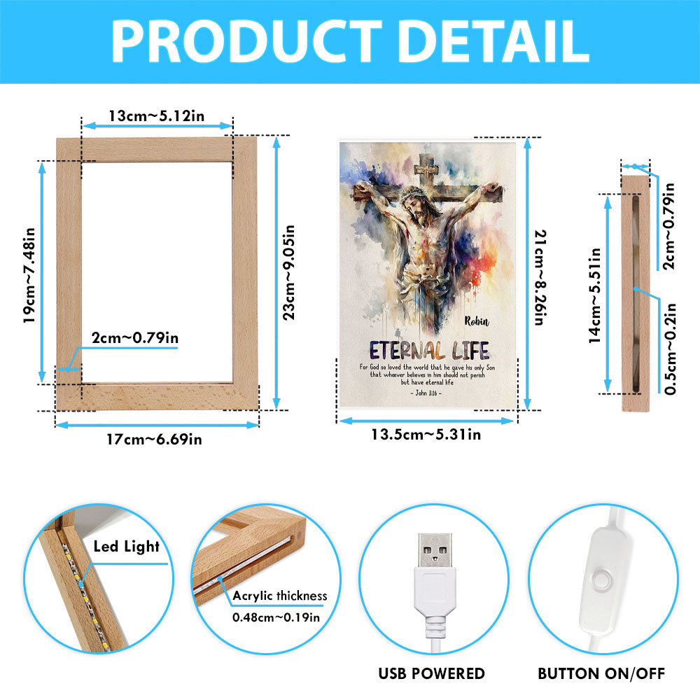 John 316 For God So Loved The World Personalized Frame Lamp Art - Christian Night Light - Bible Verse Gift For Women Of God
