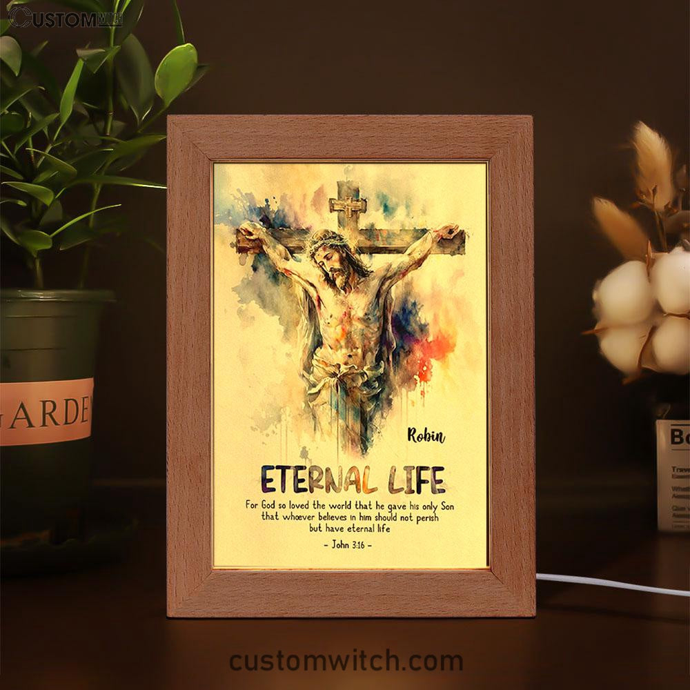 John 316 For God So Loved The World Personalized Frame Lamp Art - Christian Night Light - Bible Verse Gift For Women Of God