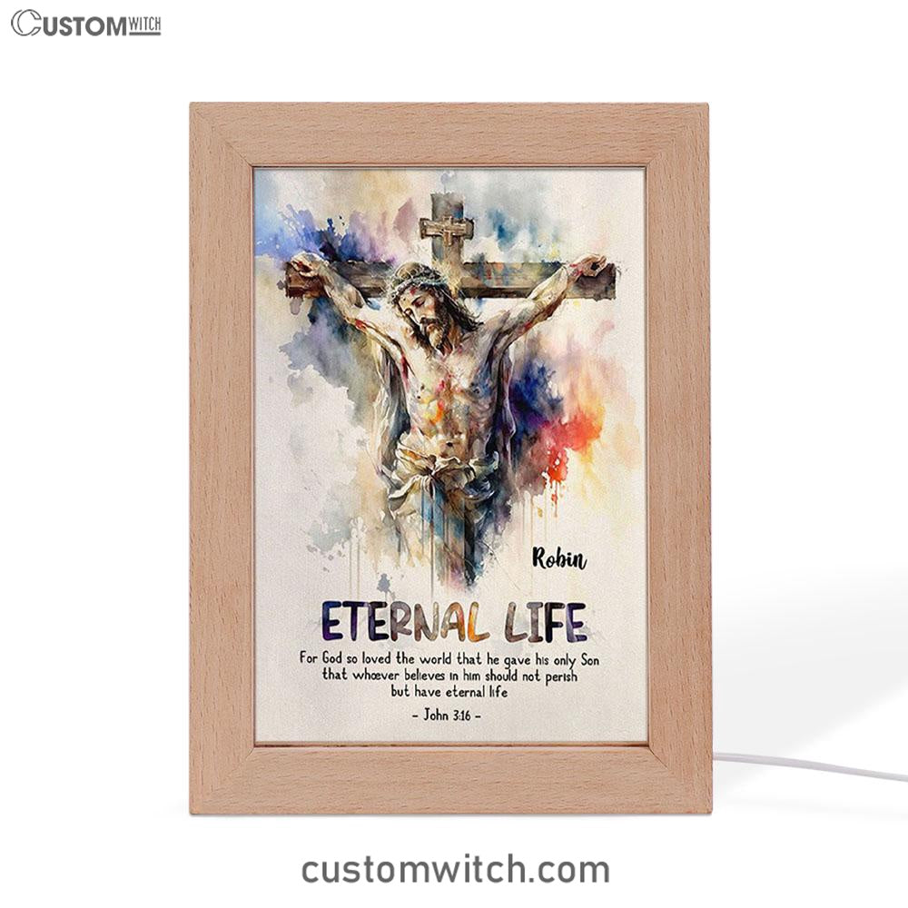 John 316 For God So Loved The World Personalized Frame Lamp Art - Christian Night Light - Bible Verse Gift For Women Of God