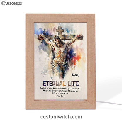John 316 For God So Loved The World Personalized Frame Lamp Art - Christian Night Light - Bible Verse Gift For Women Of God
