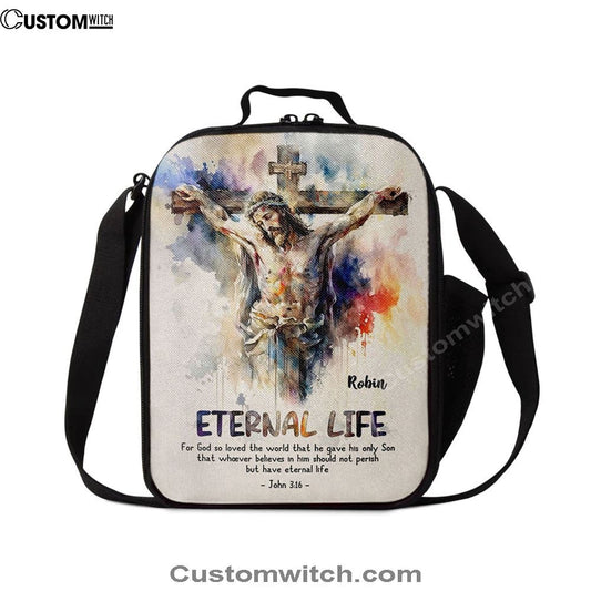 John 316 For God So Loved The World Personalized Lunch Bag - Bible Verse Gift For Women Of God, Christian Lunch Box For School, Picnic