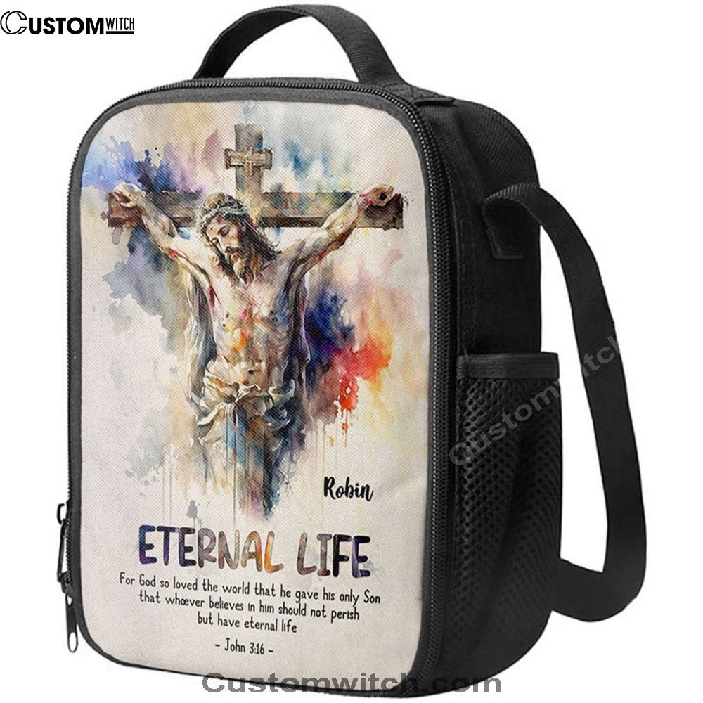 John 316 For God So Loved The World Personalized Lunch Bag - Bible Verse Gift For Women Of God, Christian Lunch Box For School, Picnic