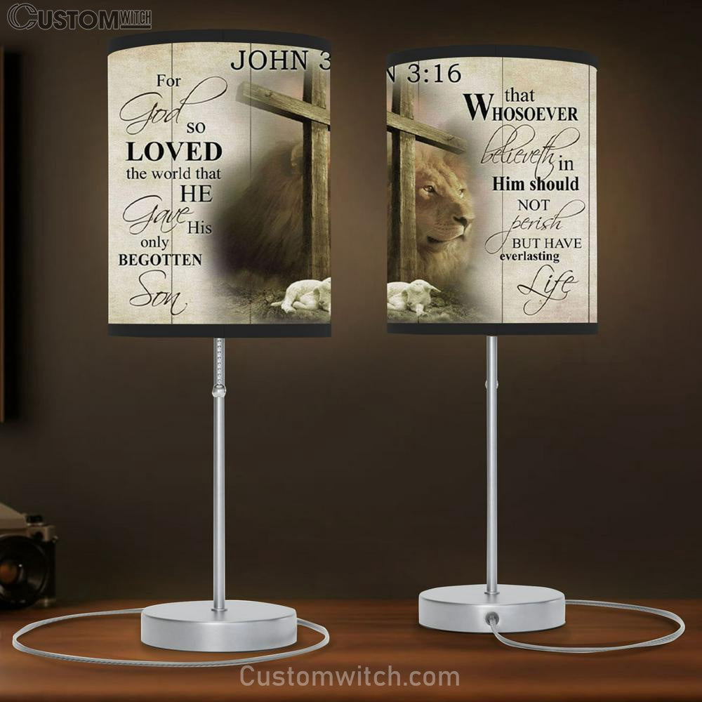 John 316 Lamb Gift For God So Loved The World John 316 Kjv Table Lamb Print - Christian Bedroom Decor