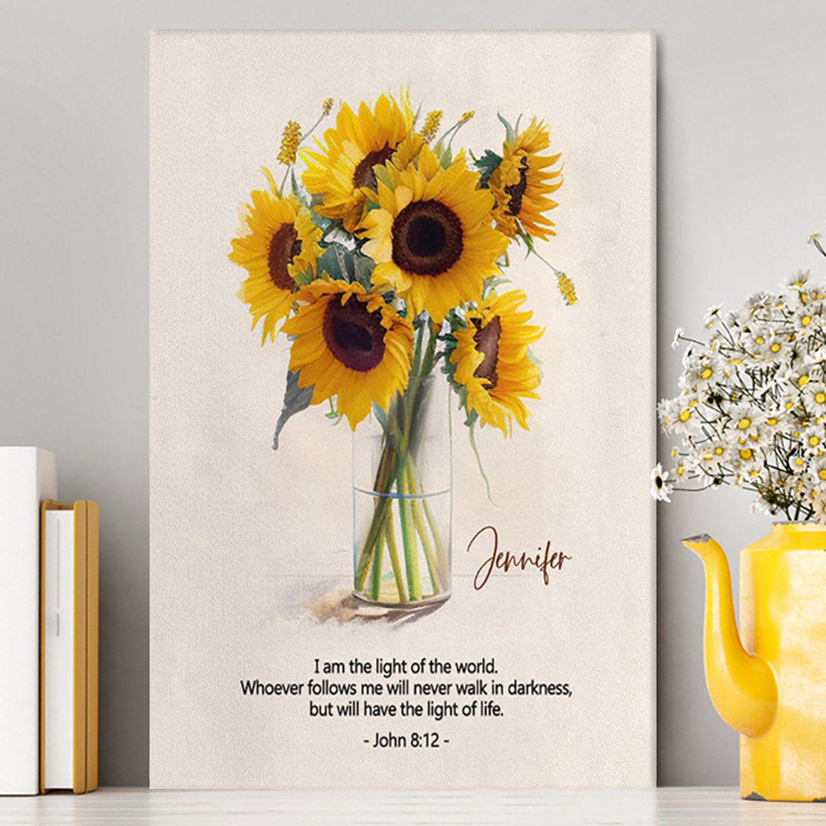 John 81 I Am The Light Of The World Personalized Canvas Wall Art - Christian Canvas Prints - Bible Verse Gift For Women Of God