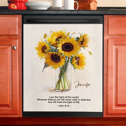 John 81 I Am The Light Of The World Personalized Dishwasher Cover, Christian Dishwasher Wrap, Bible Verse Gift For Women Of God