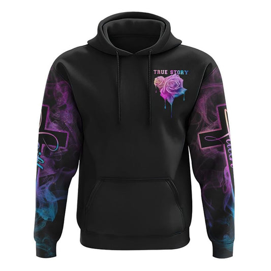 John Three Sixteen Faith Smoke Rose All Over Print 3D Hoodie, Christian Hoodie, Christian Sweatshirt, Bible Verse Shirt