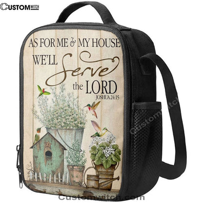 Joshua 2415 As For Me And My House Floral Hummingbird Lunch Bag, Christian Lunch Box For School, Picnic
