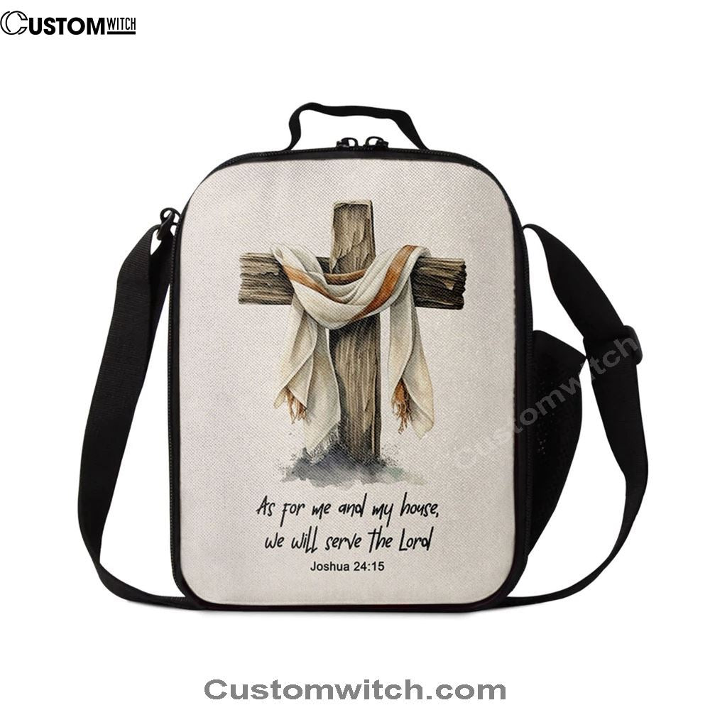 Joshua 415 We Will Serve The Lord Lunch Bag - Bible Verse Gift For Women Of God, Christian Lunch Box For School, Picnic