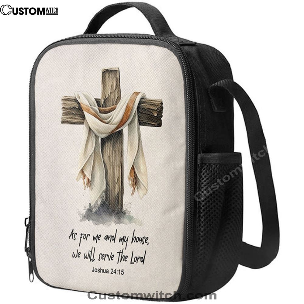 Joshua 415 We Will Serve The Lord Lunch Bag - Bible Verse Gift For Women Of God, Christian Lunch Box For School, Picnic