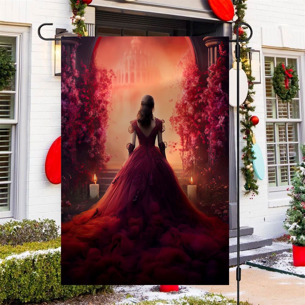 Journey To The Crimson Palace Flag, Christmas Garden Flag, Home Decor Accessories, Christmas Outdoor Decor Ideas