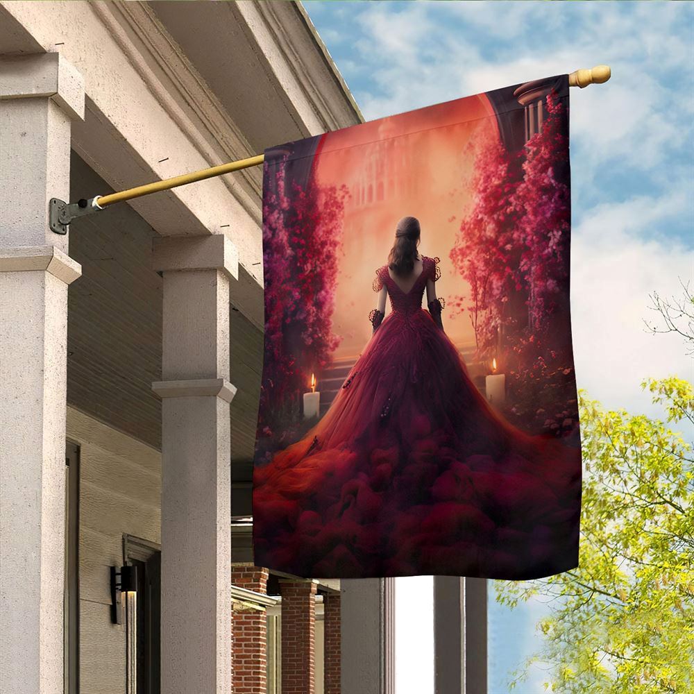 Journey To The Crimson Palace Flag, Christmas Garden Flag, Home Decor Accessories, Christmas Outdoor Decor Ideas