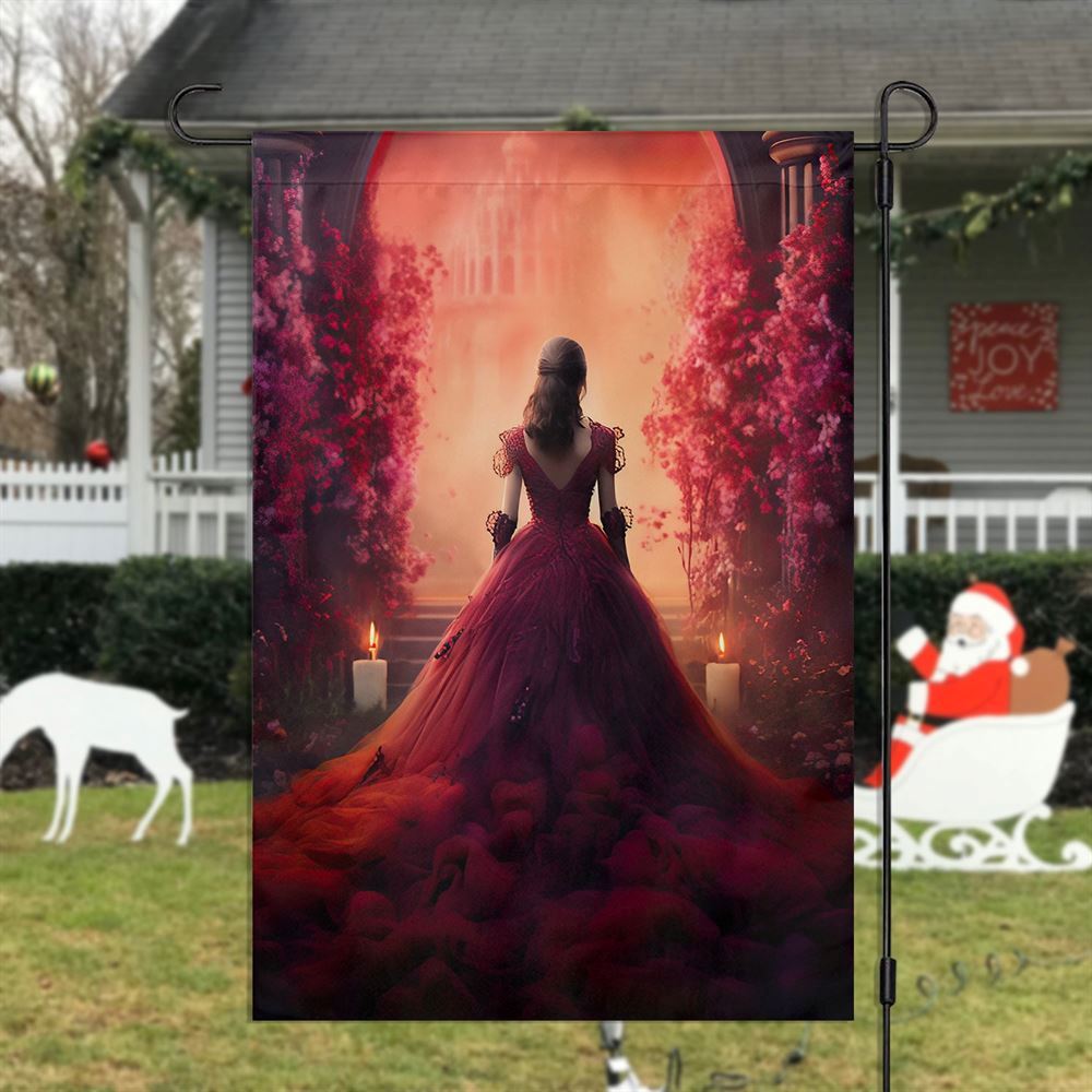 Journey To The Crimson Palace Flag, Christmas Garden Flag, Home Decor Accessories, Christmas Outdoor Decor Ideas