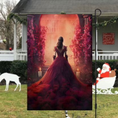 Journey To The Crimson Palace Flag, Christmas Garden Flag, Home Decor Accessories, Christmas Outdoor Decor Ideas