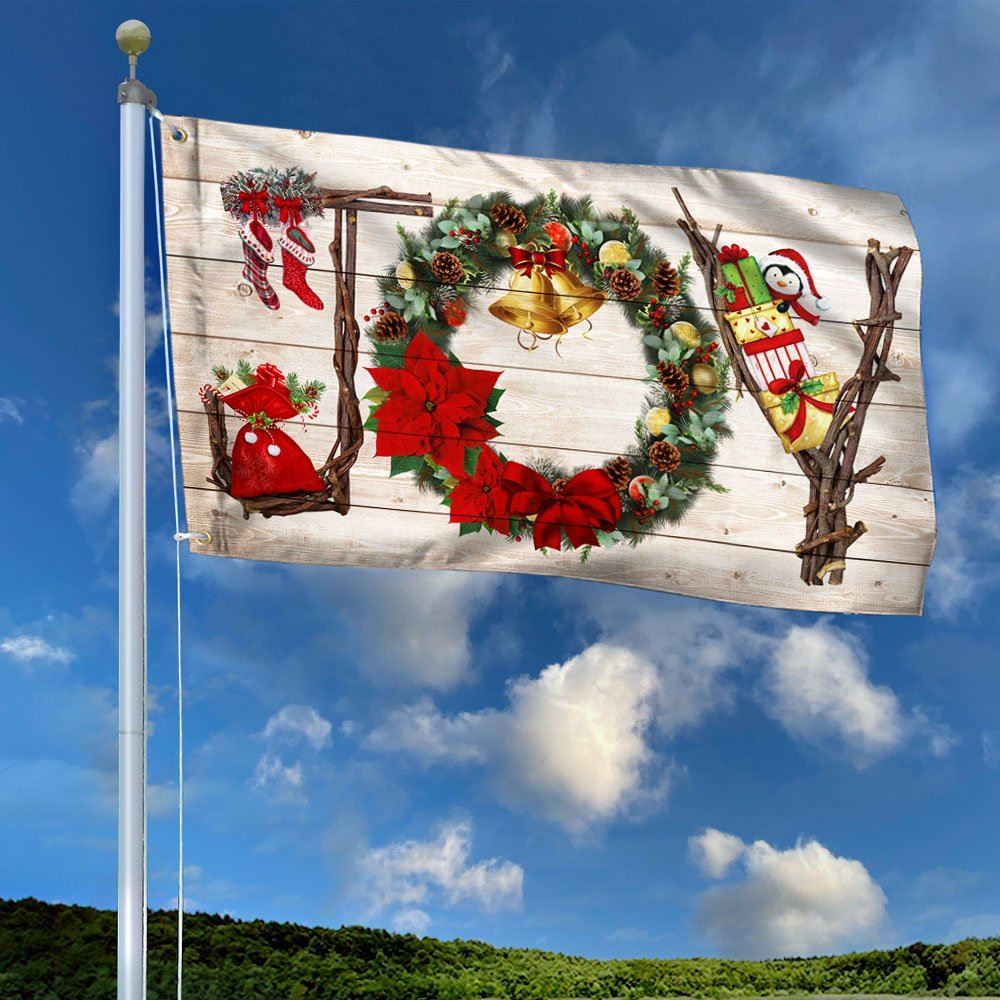 Joy Christmas Grommet Flag, Christmas Garden Flag, Home Decor Accessories, Christmas Outdoor Decor Ideas