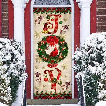Joy To The World Cardinal Christmas Door Cover, Cardinal Christmas Decor, Christmas Door Knob Covers, Christmas Outdoor Decoration