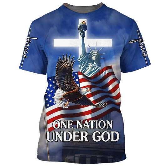 July 4Th Statue Of Liberty All Over Print 3D T Shirt For Men And Women, Christian T-Shirt, Faith Shirt