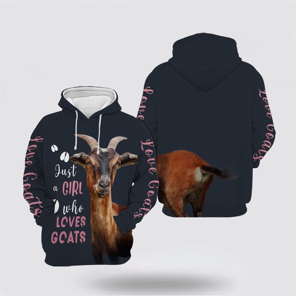 Just A Girl Loves Goats Christmas Trees All Over Print 3D Hoodie For Men & Women, Christmas Hoodie Cute, Christmas Gift, Christmas Fashion