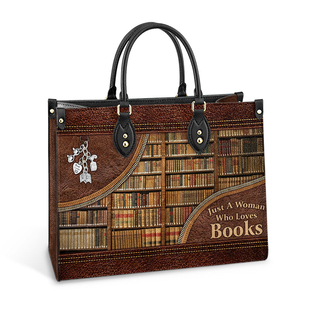 Just A Woman Who Loves Books Leather Bag, Women's Pu Leather Bag, Best Mother's Day Gifts