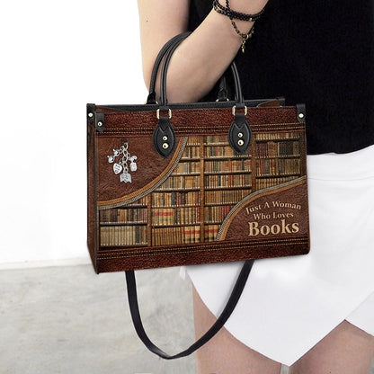 Just A Woman Who Loves Books Leather Bag, Women's Pu Leather Bag, Best Mother's Day Gifts