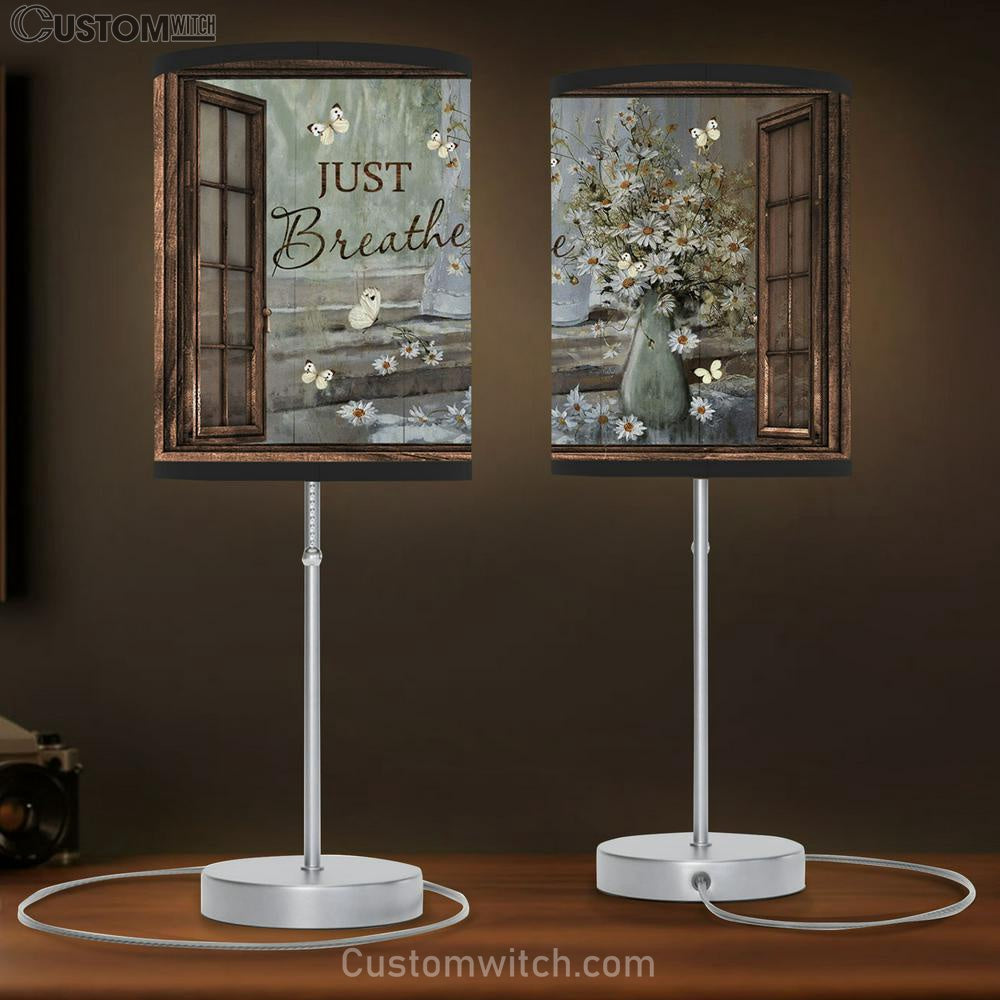 Just Breath Flower Large Table Lamb - Christian Table Lamb Prints - Religious Table Lamb Art