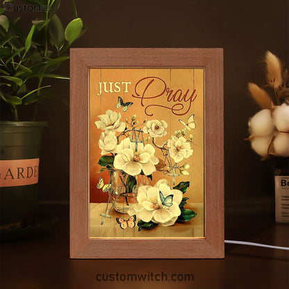 Just Breathe Art Frame Lamp - Bible Verse Wooden Lamp - Christian Art Home Decor