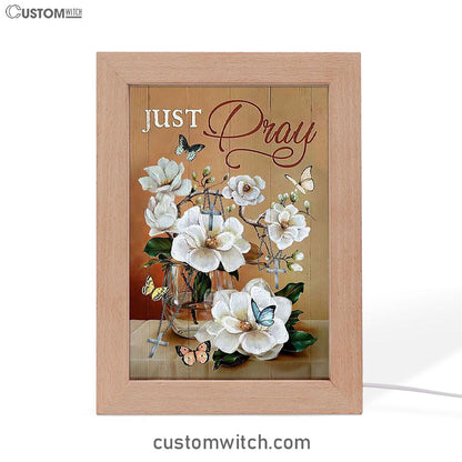 Just Breathe Art Frame Lamp - Bible Verse Wooden Lamp - Christian Art Home Decor