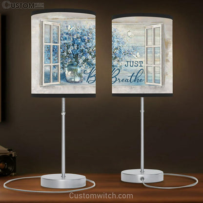 Just Breathe Blue Daisy Vase Butterfly Lamb Gift Table Lamb - Christian Lamb Gift - Religious Art