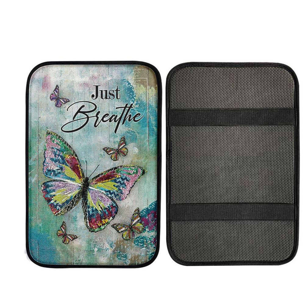 Just Breathe Brilliant Butterfly Car Center Console Cover, God Car Armrest Accessories