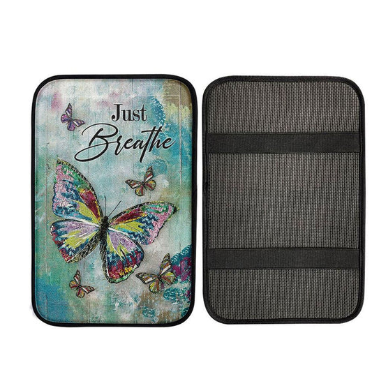 Just Breathe Brilliant Butterfly Car Center Console Cover, God Car Armrest Accessories