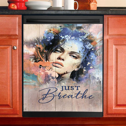 Just Breathe Cardinals Dishwasher Cover, Christian Dishwasher Wrap, Bible Verse Kitchen Decoration