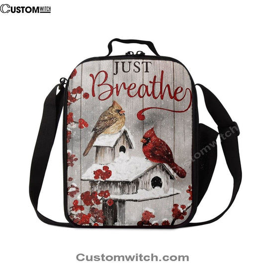 Just Breathe Cardinals Lunch Bag, Christian Lunch Box For School, Picnic