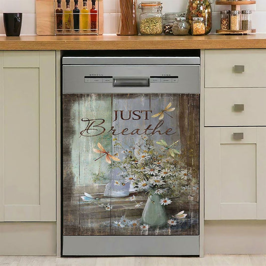 Just Breathe Dishwasher Cover, Bible Verse Dishwasher Wrap, Christian Kitchen Decoration