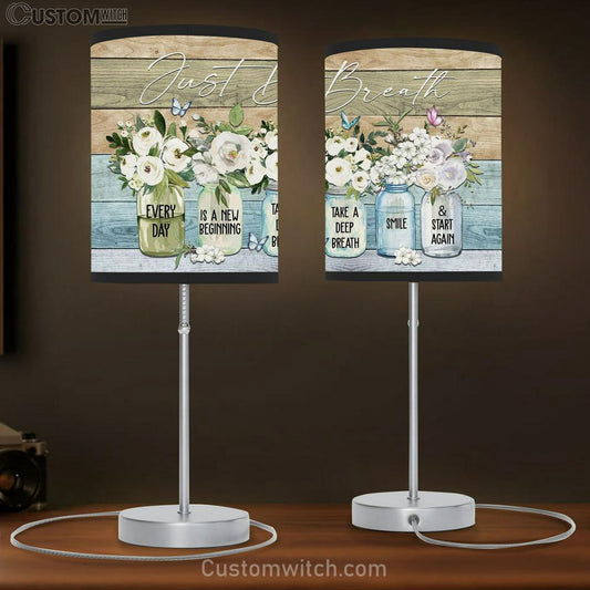 Just Breathe Every Day Is A New Beginning Table Lamb Art - Scripture Table Lamb Prints - Christian Lamb Gift
