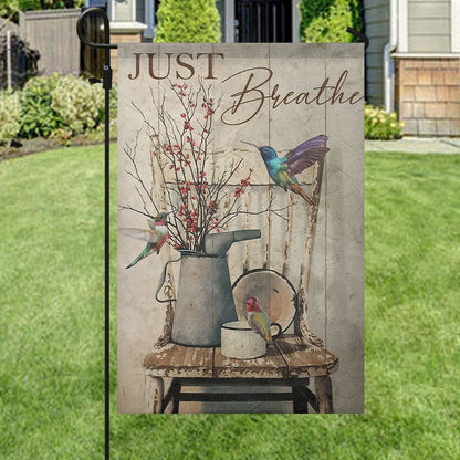 Just Breathe Flag, Christian's Flag, Garden Decor, Garden Flag Stand, Christian Flag, Scripture Flag, Garden Banner