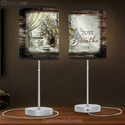 Just Breathe Flower Flower Vase Table Lamb Gift - Bible Verse Table Lamb - Religious Bedroom Decor