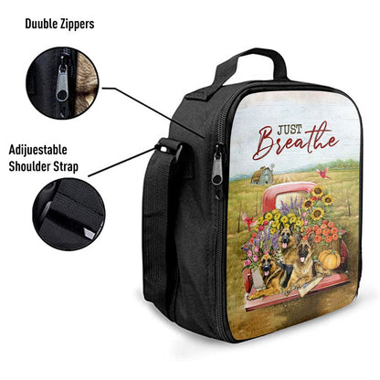 Just Breathe German Shepherd Dog Lunch Bag, Christian Lunch Box For School, Picnic